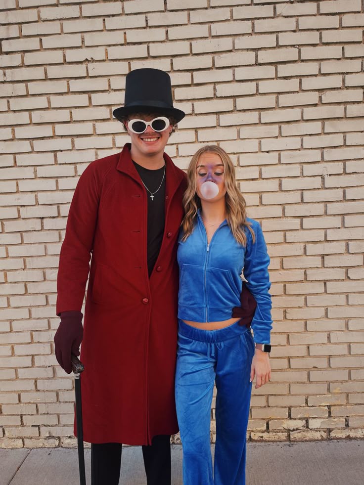 Willy Wonka Violet couple costume