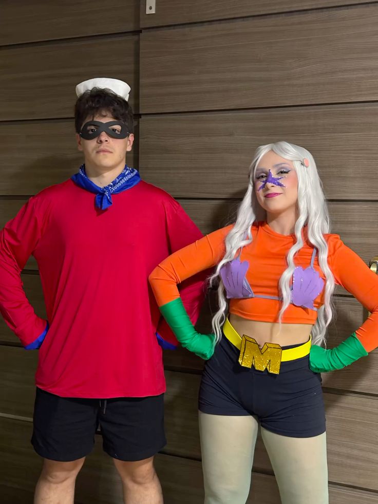 Mermaid man and Barnacle Boy couple costume