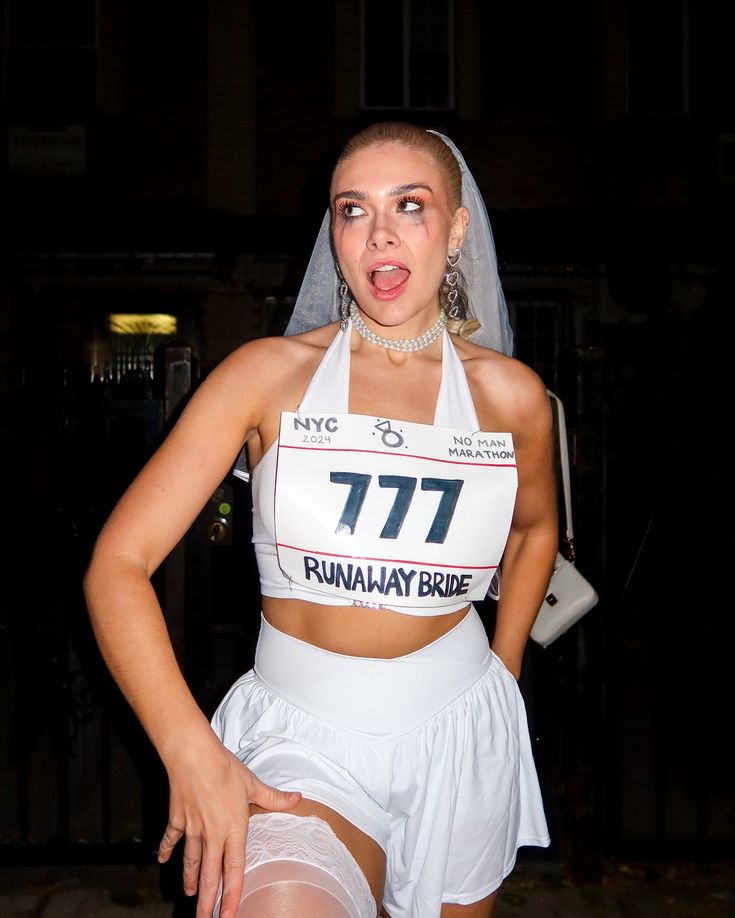 “RUNAWAY BRIDE” - 1st Place, No Man Marathon #halloweencostume #lastminutehalloweencostume #halloween2024 #funnyhalloween #costumeideas #easyhalloweencostume #halloweencostumeideas