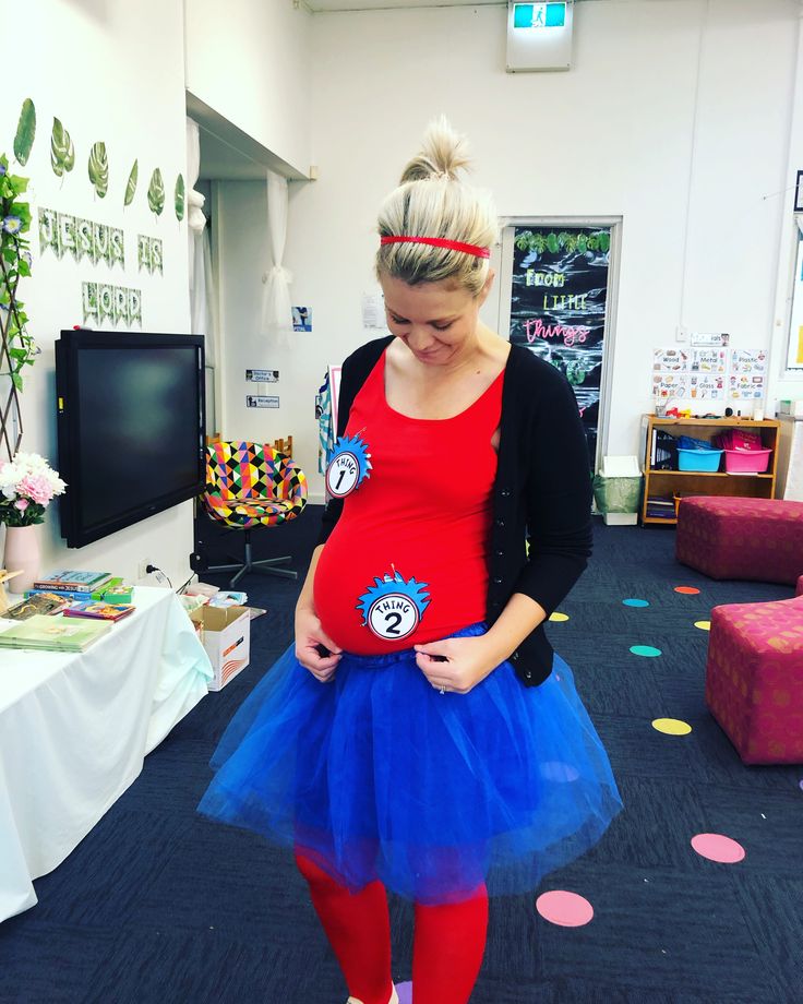 Teacher Thing One and Thing Two Pregnancy Book Week Costume!